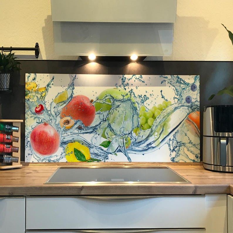Spritzschutz Küche Kochfeld Rückwand, Aluverbundplatte 3 mm, Hitzebeständig, Wasserabweisend