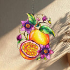 Passionsfrucht Acryl Suncatcher Fensterdekoration Lila Botanisch 3mm