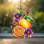 Passionsfrucht Acryl Suncatcher Fensterdekoration Lila Botanisch 3mm