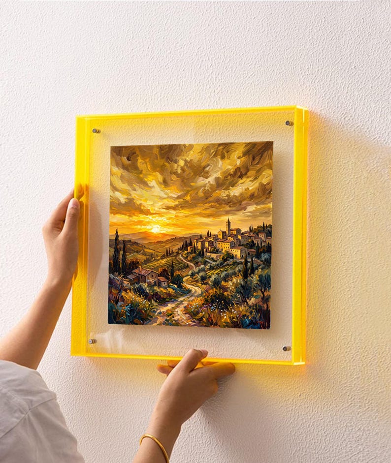 Transparenter Acryl-Bilderrahmen mit schillerndem Farbverlauf, Wand- und Tischaufstellung, 10x15 bis 60x80 cm