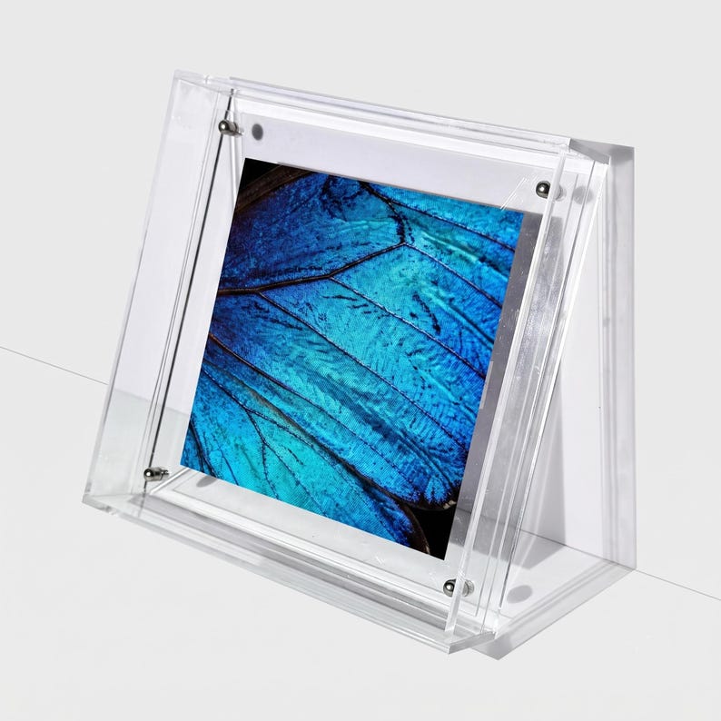 Transparenter Acryl-Bilderrahmen mit schillerndem Farbverlauf, Wand- und Tischaufstellung, 10x15 bis 60x80 cm
