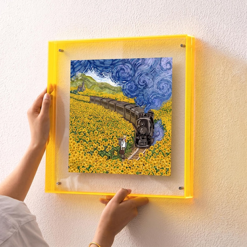 Transparenter Acryl-Bilderrahmen mit schillerndem Farbverlauf, Wand- und Tischaufstellung, 10x15 bis 60x80 cm