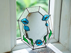 Buntglas-Wandspiegel mit Mohnblumenmuster, Landhausstil Wohndeko