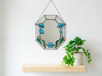 Buntglas-Wandspiegel mit Mohnblumenmuster, Landhausstil Wohndeko