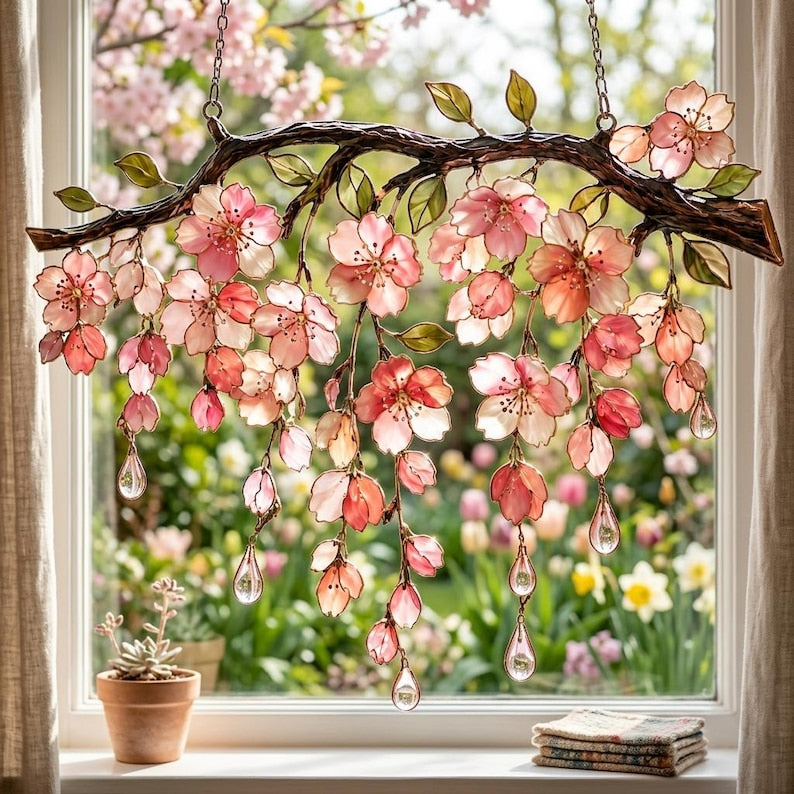 Kirschblüten-Sonnenfänger aus Acryl, verschiedene Größen (10-45 cm)