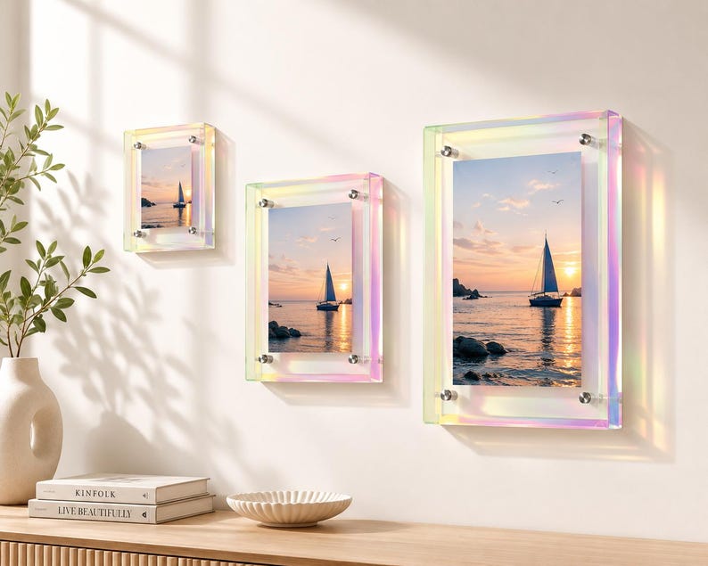 Schwebender Acryl-Bilderrahmen Wandmontage oder Tischdisplay