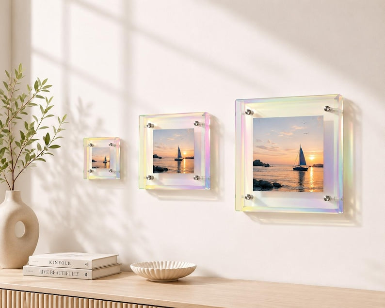 Schwebender Acryl-Bilderrahmen Wandmontage oder Tischdisplay