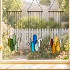 Geometrischer Buntglas-Sonnenfänger, farbenfrohes Glas-Windspiel