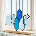 Geometrischer Buntglas-Sonnenfänger, farbenfrohes Glas-Windspiel