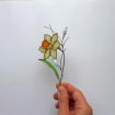 Glasmalerei Sonnenfänger Narzisse Blumenstrauß 7x23 cm Handgefertigt