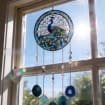 Acryl-Pfauen-Sonnenfänger aus Buntglas, Gartenwindspiel