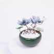 Glas Lotus Blumenverzierung Mini Rosa Blüten Skulptur Zen Akzent Briefbeschwerer Schreibtisch Dekor