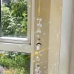 Ginkgo Kristall Windspiel Suncatcher Fenster Deko Gold Prisma Hänge Deko für Zuhause Garten